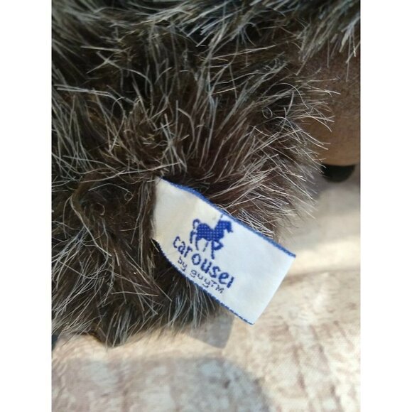 Vintage Carousel Teddy Bear Plush BARNEY with tags outie belly button 13 inch - Picture 8 of 11